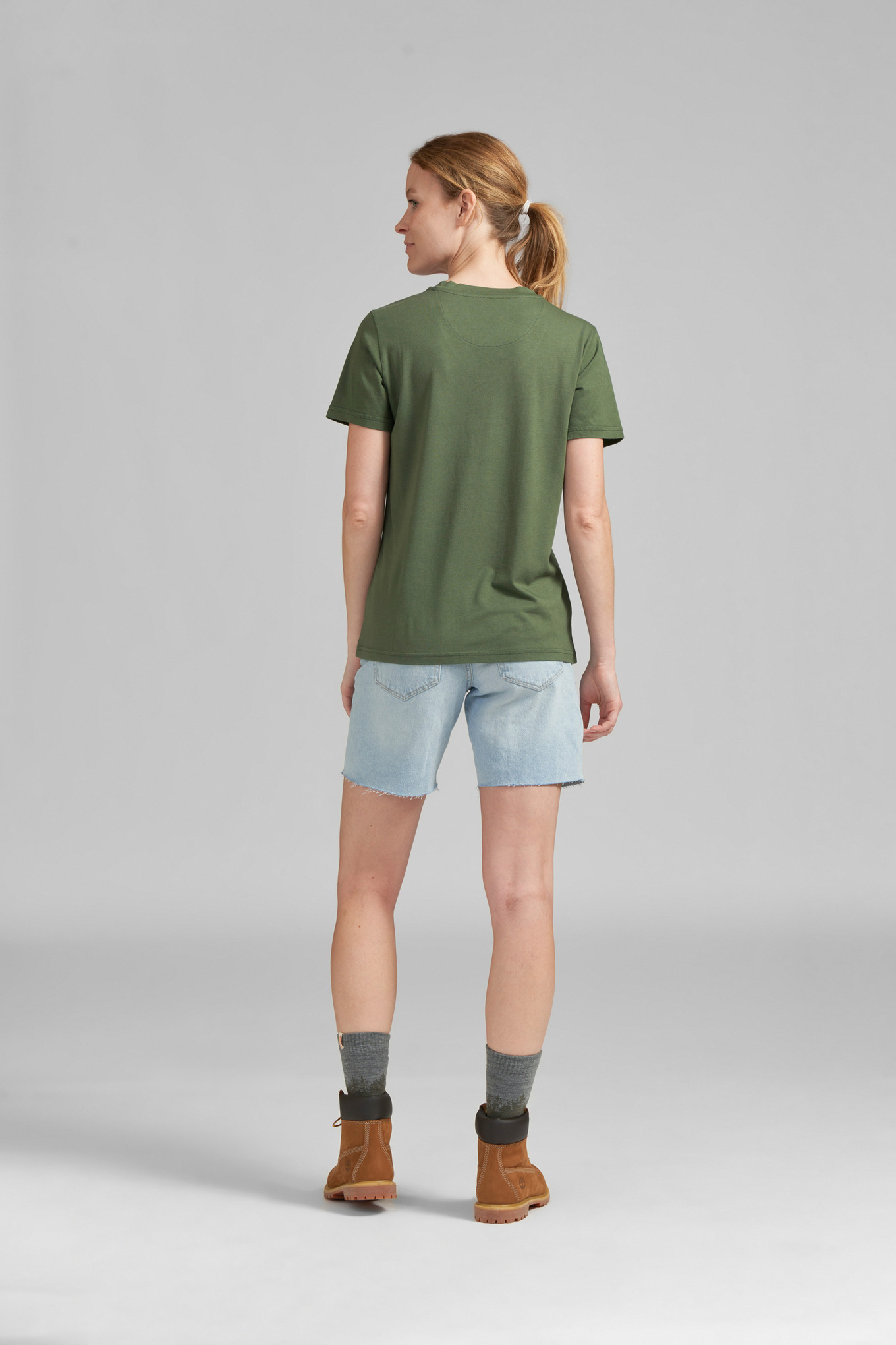 T-shirt BASIC V GREEN Dames